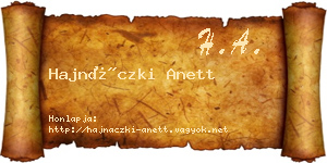 Hajnáczki Anett névjegykártya